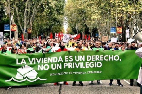 Manifestação em Madrid pelo direito à habitação