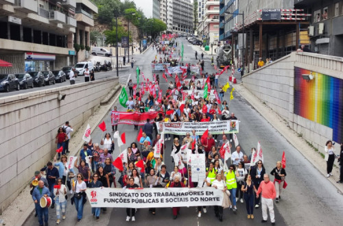 Manifestação dos trabalhadores não docentes em Lisboa.