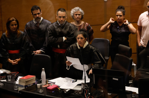 Tribunal no Rio de Janeiro durante a condenação dos assassinos de Marielle Franco