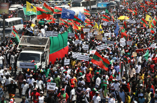 Manifestação contra a fome em Luanda.