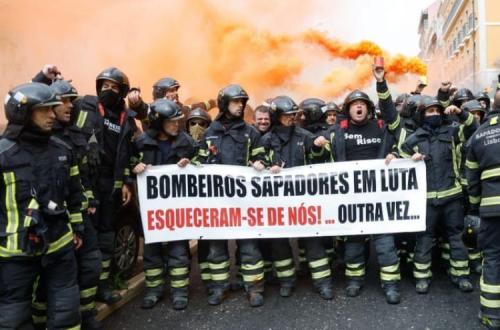 manifestação de bombeiros sapadores
