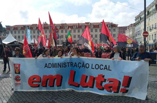 Manifestação dos trabalhadores das autarquias locais em Lisboa.