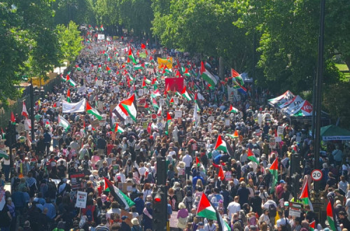 Manifestação deste sábado em Londres.