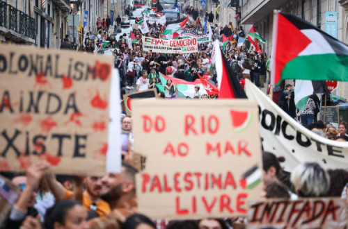 Manifestação de solidariedade com a Palestina