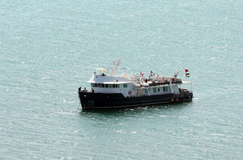 Um dos barcos da Flotilha.