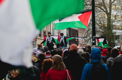 Manifestação de solidariedade com a Palestina em Bruxelas