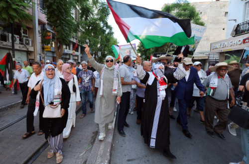 Manifestação pró-Palestina na Tunísia no início do passado mês de agosto.