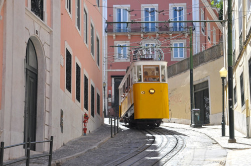 Elevador da Glória fotografado duas semanas antes do acidente.