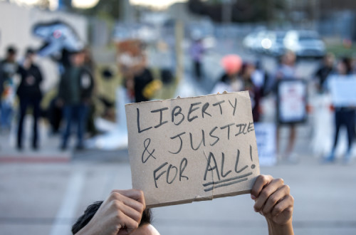 Protesto contra o ICE em Chicago.