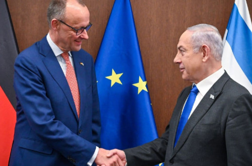 Merz com Netanyahu.