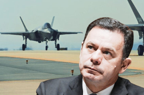 Luís Montenegro e os F-35 que passaram pela Base das Lajes com destino a Israel