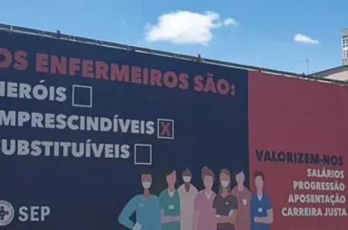 Enfermeiros são imprescidíveis. Cartaz do SEP.