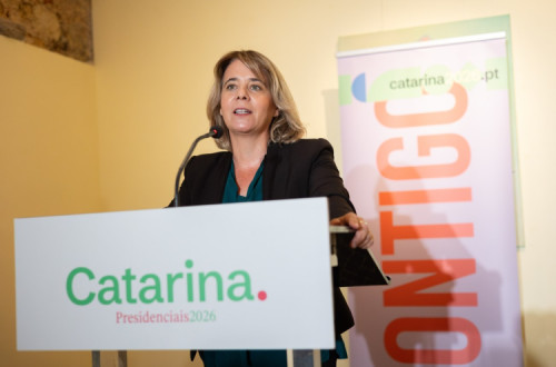 Catarina Martins na apresentação da candidatura em Lisboa