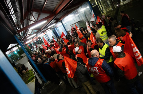Piquete de greve na Autoeuropa