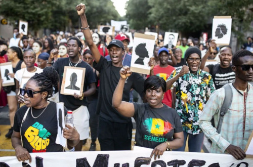 Manifestação de imigrantes em Espanha