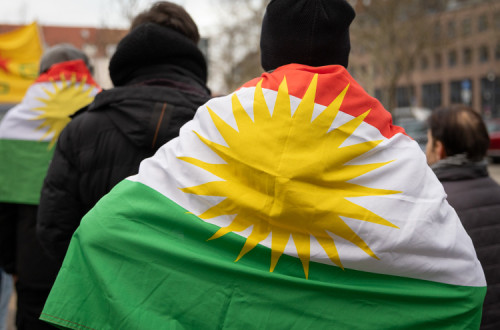 Manifestação em defesa de Rojava, dia 23 de janeiro de 2026 em Saarbrücken. 