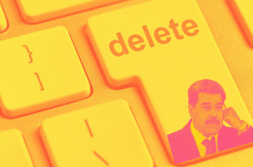 tecla "delete" com Nicoás Maduro