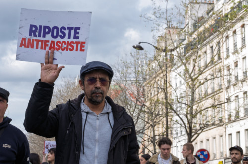 Manifestação contra a extrema-direita e o racismo em Paris, abril de 2025