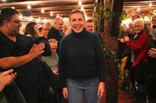 Mette Frederiksen em campanha