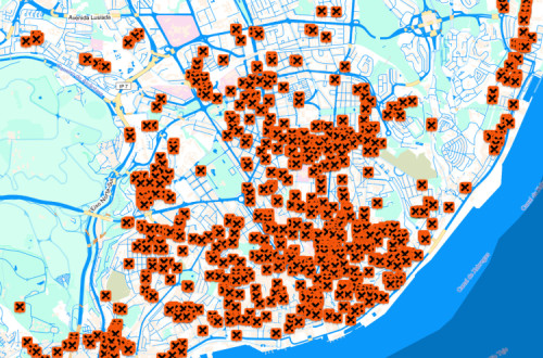Mapa com imóveis devolutos em Lisboa
