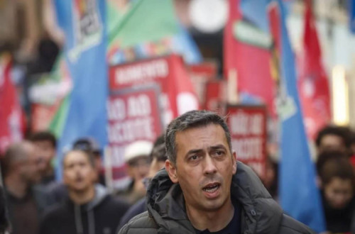 Tiago Oliveira na manifestação da CGTP em Lisboa.