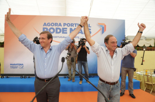 Pedro Passos Coelho e Paulo Portas em campanha em 2015. Foto do PSD no Flickr. 