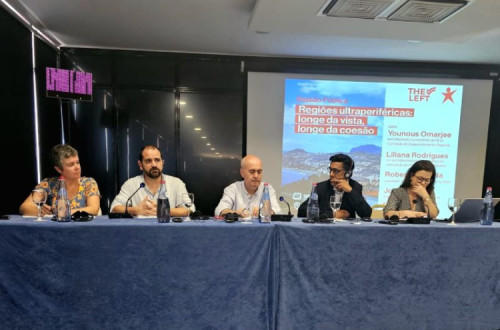 Dina Letra, José Gusmão, Roberto Almada, Younous Omarjee e Liliana Rodrigues.