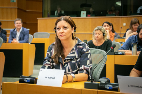 Marisa Matias no Parlamento Europeu. Foto de GUE/NGL/Flickr.