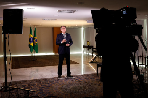 Bolsonaro em conferência de imprensa