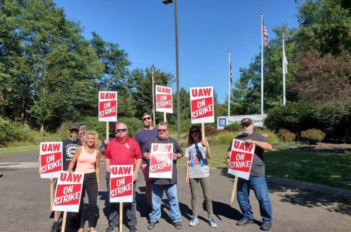 Trabalhadores da General Motors em greve. Outubro de 2019.