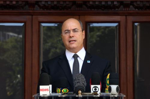 Witzel em conferência de imprensa esta terça-feira. Foto de Carlos Magno/Fotos Públicas.
