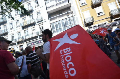 Bandeira do Bloco em manifestação