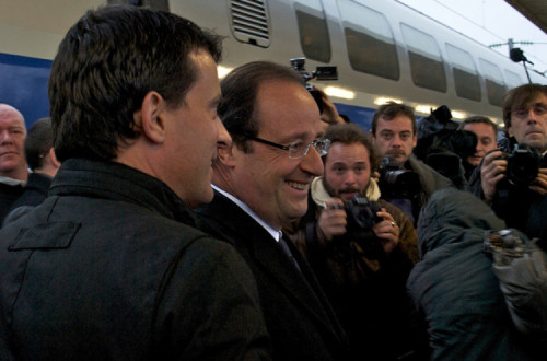 Manuel Valls e François Hollande: governo durou 147 dias e presidente é o mais impopular da história. Foto de Parti Socialiste