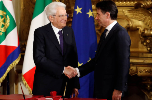 Presidente da República Sergio Mattarella dá posse ao primeiro-ministro Giuseppe Conte