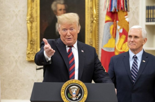 Toda a direita pró ocidental se une e rejubila com o golpe de estado em curso na Venezuela – Na foto, Donald Trump e Mike Pence 