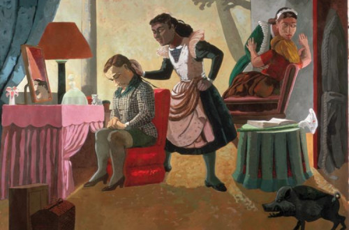 The Maids, Paula Rego, 1987 (acrílico sobre papel com fundo de tela 213 × 244cm), via "Memórias de Servidão".