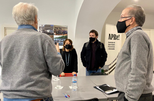 Catarina Martins e José Soeiro na reunião com a APRE!