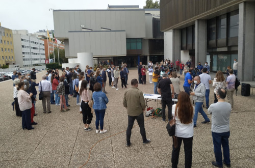 Encontro de Trabalhadores despedidos da Altice com Catarina Martins - Foto Andreia Quartau