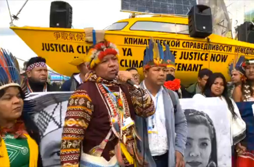 Ativistas indígenas à porta da COP25