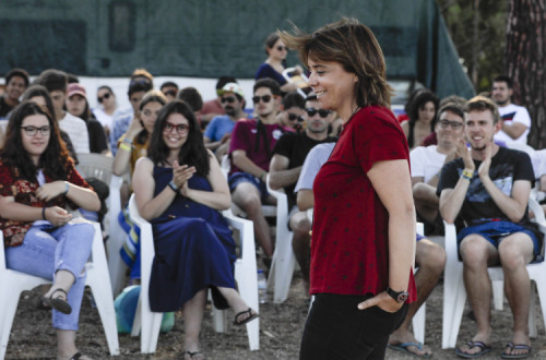 Catarina Martins no acampamento Liberdade 2019.