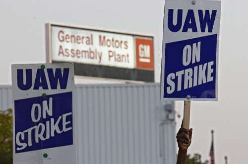 Trabalhadores da GM em greve. Setembro 2019.