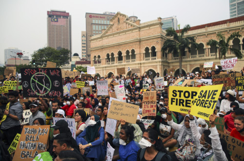 Manifestação pelo clima na Malásia. Setembro de 2019.