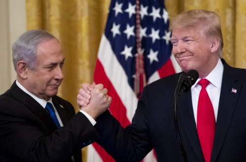 Trump apresenta o seu plano para a Palestina ao lado de Netanyahu. Janeiro de 2020.