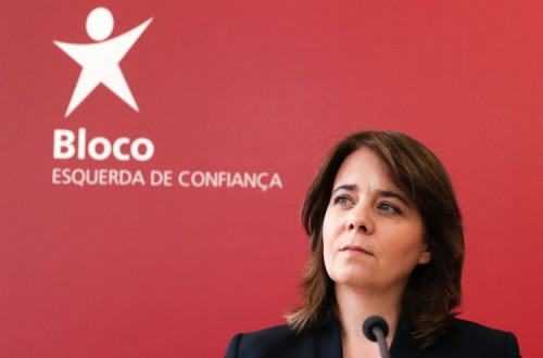 Catarina Martins no final da Mesa Nacional. Junho de 2020. Fotografia de Tiago Petinga/Lusa.