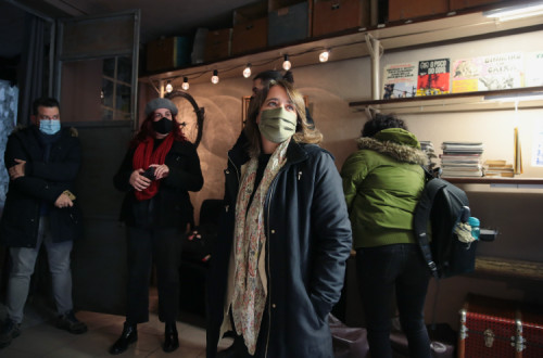 Catarina Martins em visita à Carmo81 em Viseu. Foto de Nuno André Ferreira/Lusa.