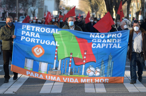 Protesto dos trabalhadores da Galp.