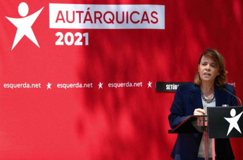 Catarina Martins em Setúbal. Foto de ANTÓNIO COTRIM/Lusa.