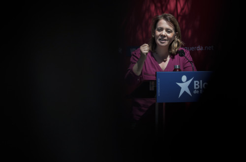 Catarina Martins na apresentação da candidatura autárquica de Vila do Conde. Foto de MANUEL FERNANDO ARAUJO/LUSA.