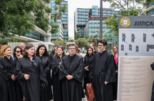 Protesto de advogados no Campus de Justiça, em Lisboa.