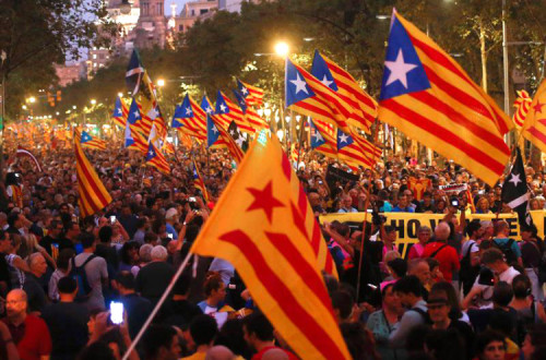 Manifestação em Barcelona